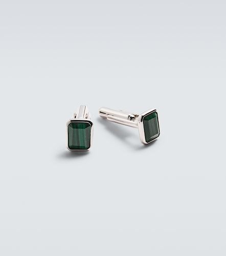 Sterling cufflinks with malachites - Mateo - Modalova