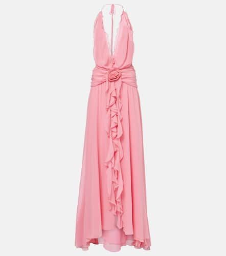 Halterneck silk georgette maxi dress - Blumarine - Modalova