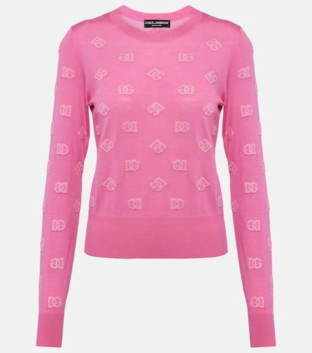 Pullover in lana e seta jacquard - Dolce&Gabbana - Modalova