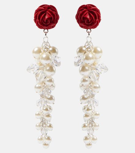 Rosedrop embellished sterling silver drop earrings - Magda Butrym - Modalova