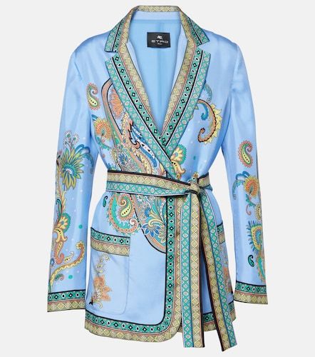 Blazer envolvente de sarga de seda - Etro - Modalova