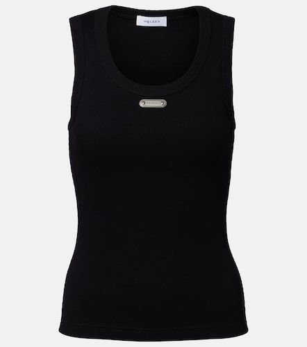 Tank top in cotone a coste con logo - McQueen - Modalova