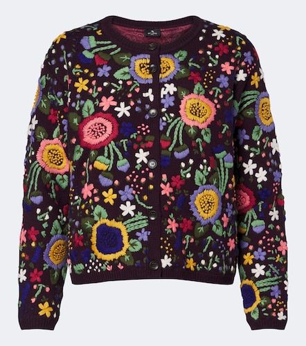Floral embroidered wool cardigan - Etro - Modalova