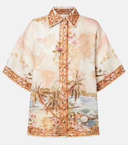 Camicia da bowling Mahon in lino con stampa - Zimmermann - Modalova