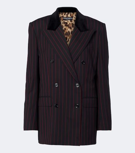 Chalk stripe wool and cotton-blend blazer - Dolce&Gabbana - Modalova