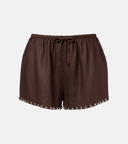 Staud Paddle studded linen shorts - Staud - Modalova