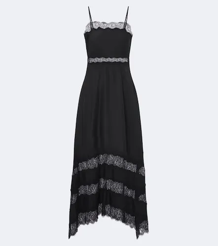 Midikleid Coco aus Seidentwill mit Spitze - Ulla Johnson - Modalova