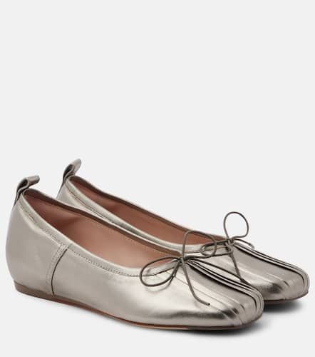 Classic pleated metallic leather ballet flats - Simone Rocha - Modalova