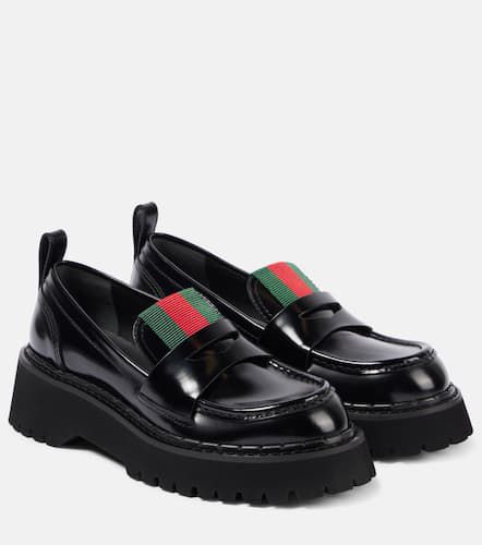 Gucci Web Stripe leather loafers - Gucci - Modalova