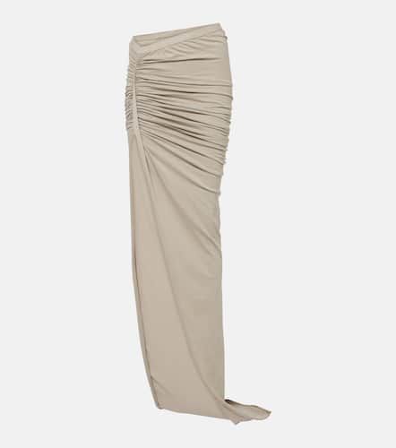 Ruched cotton jersey maxi skirt - Rick Owens - Modalova