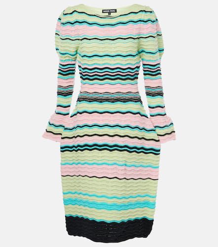 Striped puff-sleeve midi dress - Susan Fang - Modalova