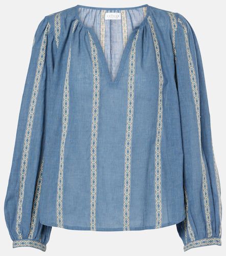 Raylee jacquard cotton-blend blouse - Velvet - Modalova