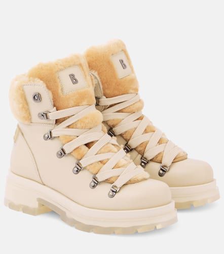 Shearling-trimmed leather ankle boots - Bogner - Modalova