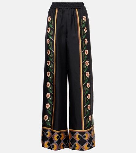 Pantalones palazzo Dazed Placée de sarga de seda - La DoubleJ - Modalova