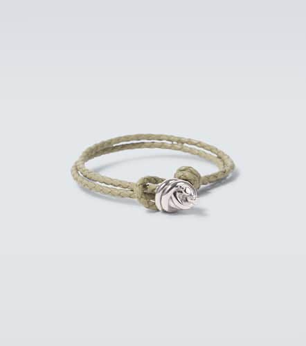 Pulsera de plata de ley con piel - Bottega Veneta - Modalova