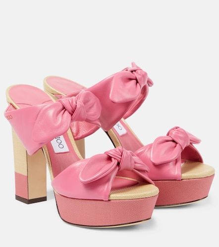 Sandali platform Rua 120 in pelle e rafia - Jimmy Choo - Modalova