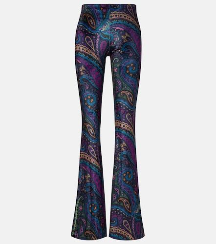 Printed high-rise velvet flared pants - Etro - Modalova
