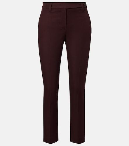 Monili cropped cotton-blend slim pants - Brunello Cucinelli - Modalova