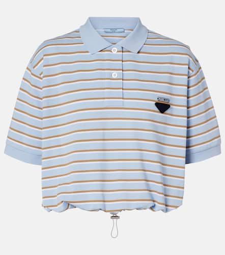 Striped cotton piqu polo shirt - Prada - Modalova