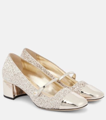 Elisa 45 glitter and leather pumps - Jimmy Choo - Modalova