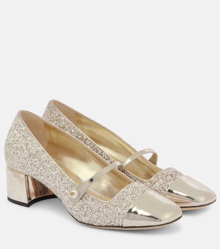 Elisa 45 glitter and leather pumps - Jimmy Choo - Modalova