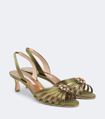 Sandalias Fulmasli de satén adornadas - Manolo Blahnik - Modalova