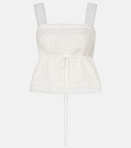 Crop top de algodón con encaje - Ganni - Modalova