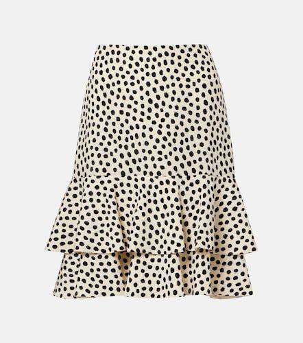 Polka-dot tiered silk miniskirt - Chloe - Modalova