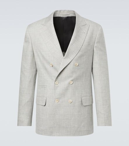 Checked double-breasted wool blazer - Brunello Cucinelli - Modalova