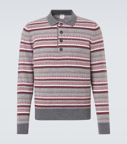 Pullover polo in lana jacquard a righe - Eleventy - Modalova