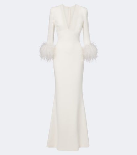 Elie Saab Feather-trimmed cady gown - Elie Saab - Modalova