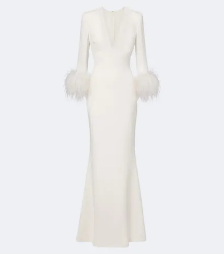 Elie Saab Feather-trimmed cady gown - Elie Saab - Modalova