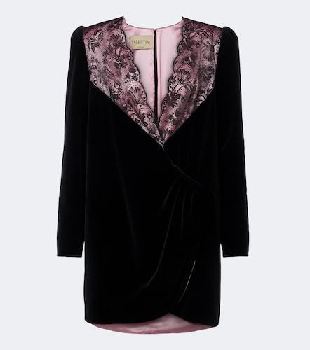 Abito corto velluto con pizzo - Valentino - Modalova