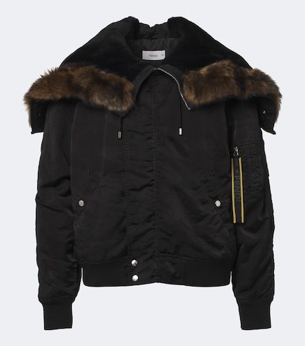 Shearling-trimmed technical blouson jacket - Fendi - Modalova