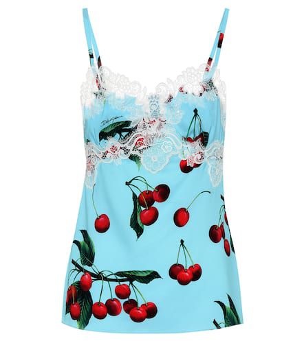 Cherry printed silk and lace camisole - Dolce&Gabbana - Modalova