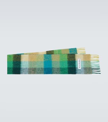 Fringed checked wool-blend scarf - Acne Studios - Modalova