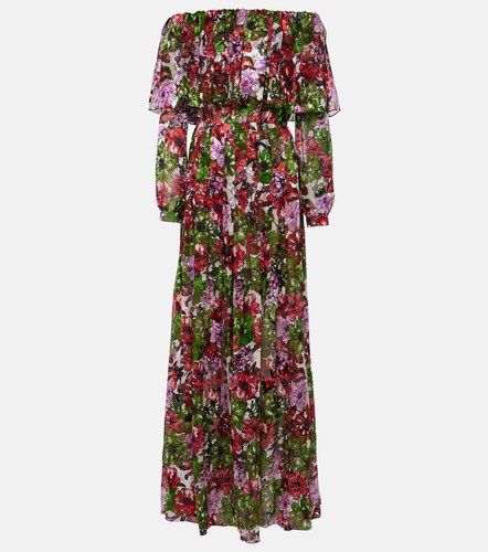 Floria devore silk-blend chiffon gown - Costarellos - Modalova