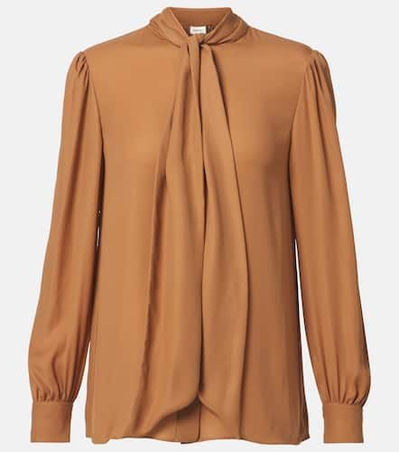 Tie-neck silk charmeuse blouse - Saint Laurent - Modalova