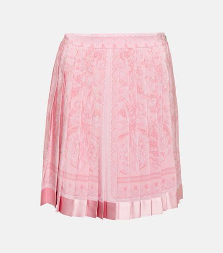 Minifalda Barocco de seda plisada - Versace - Modalova