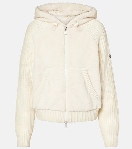 Kapuzenjacke aus Wolle und Teddyfleece - Moncler - Modalova