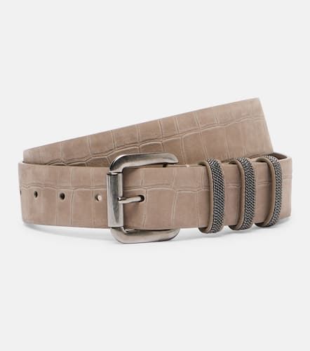 Monili croc-effect suede belt - Brunello Cucinelli - Modalova