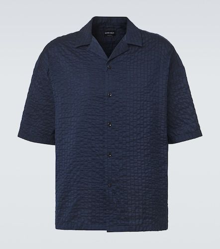 Camicia da bowling in seersucker - Giorgio Armani - Modalova
