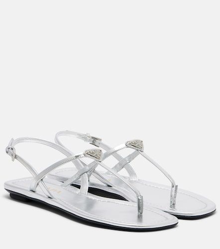 Prada Metallic leather sandals - Prada - Modalova