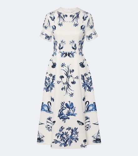Abito midi in faille di misto cotone floreale - Erdem - Modalova