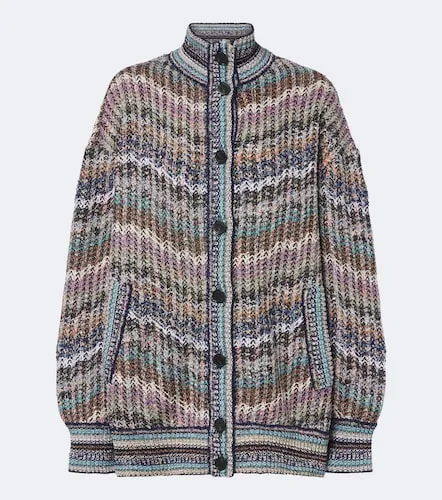 Zigzag cotton and wool-blend cardigan - Missoni - Modalova