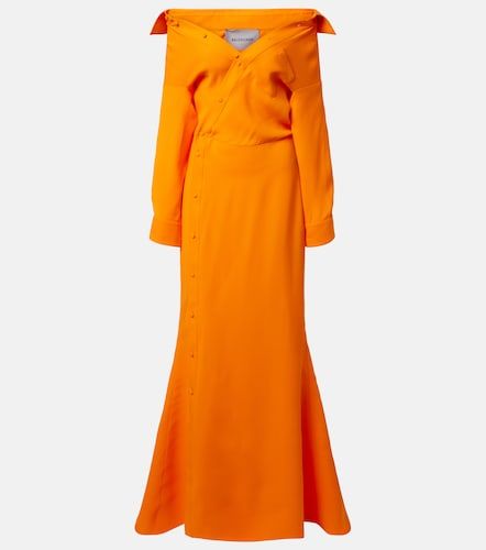 Abito lungo in seta off-shoulder - Balenciaga - Modalova