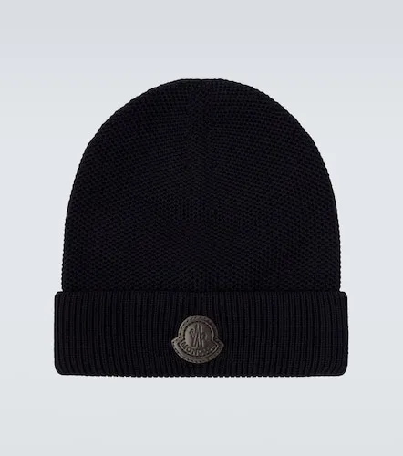 Moncler Logo virgin wool beanie - Moncler - Modalova