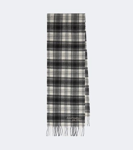Bufanda de cachemir y lana a cuadros con flecos - Acne Studios - Modalova