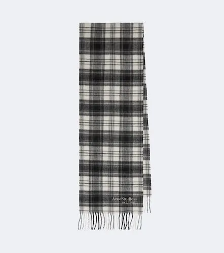Fringed plaid cashmere and wool scarf - Acne Studios - Modalova