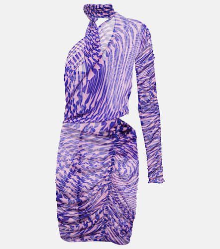 Printed mesh cutout minidress - Mugler - Modalova